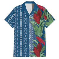 Women's Day Samoa Malu Tattoo Inspired Mix Teuila Hawaiian Shirt Royal Blue