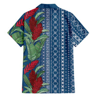 Women's Day Samoa Malu Tattoo Inspired Mix Teuila Hawaiian Shirt Royal Blue