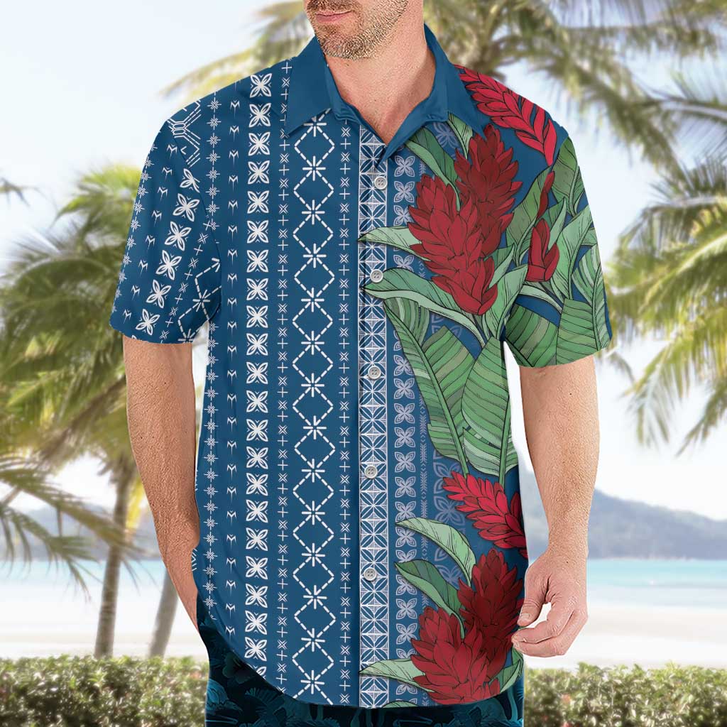 Women's Day Samoa Malu Tattoo Inspired Mix Teuila Hawaiian Shirt Royal Blue