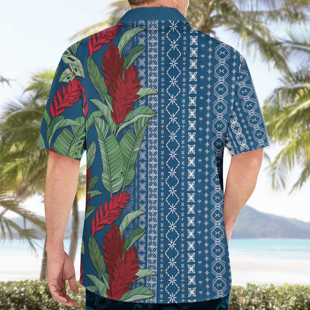 Women's Day Samoa Malu Tattoo Inspired Mix Teuila Hawaiian Shirt Royal Blue