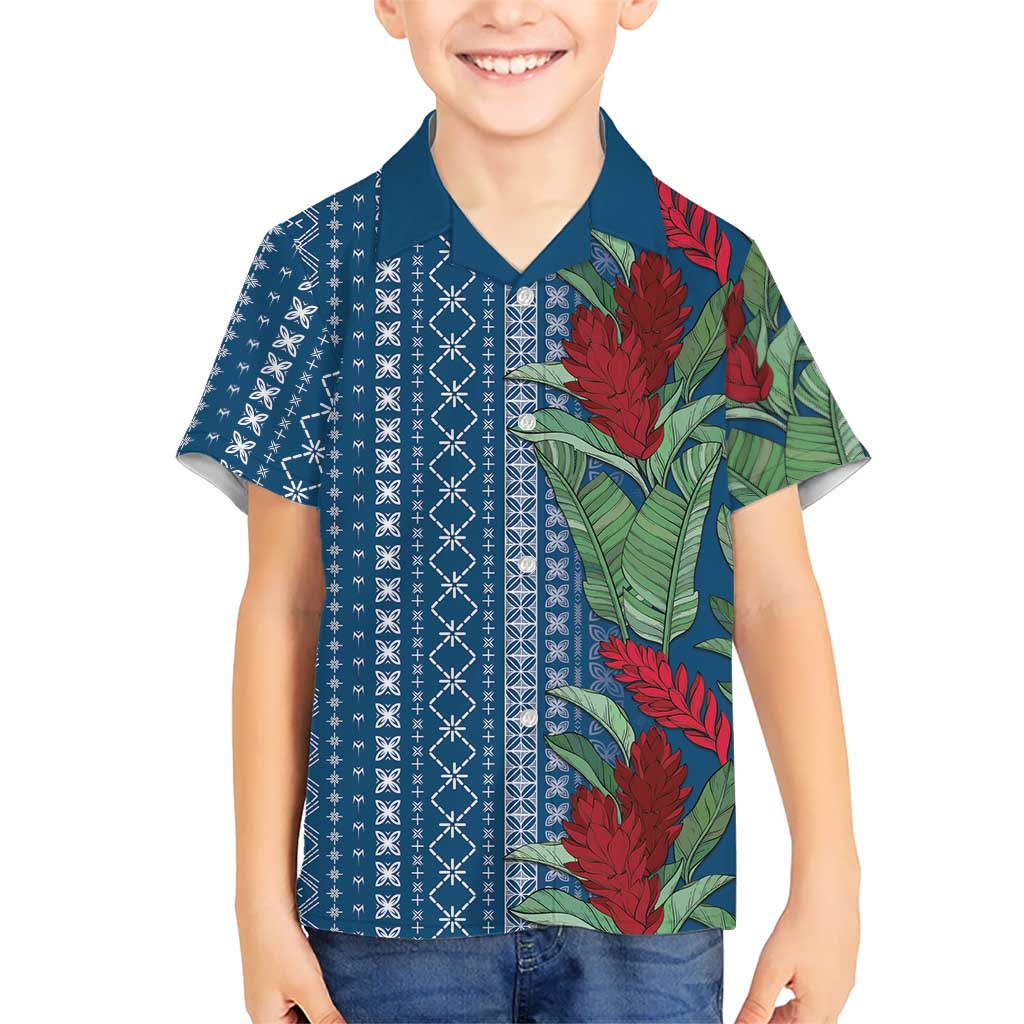 Women's Day Samoa Malu Tattoo Inspired Mix Teuila Hawaiian Shirt Royal Blue