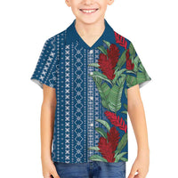 Women's Day Samoa Malu Tattoo Inspired Mix Teuila Hawaiian Shirt Royal Blue