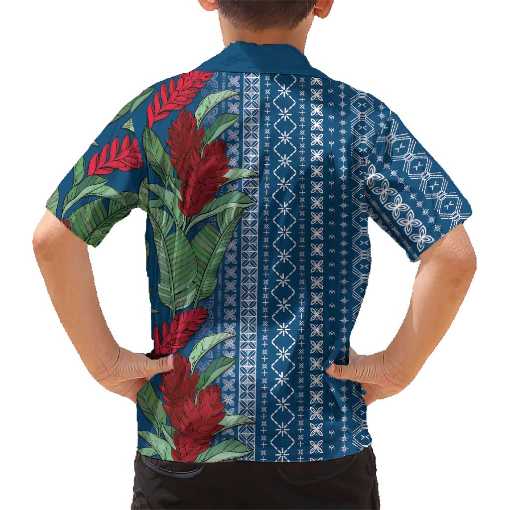 Women's Day Samoa Malu Tattoo Inspired Mix Teuila Hawaiian Shirt Royal Blue