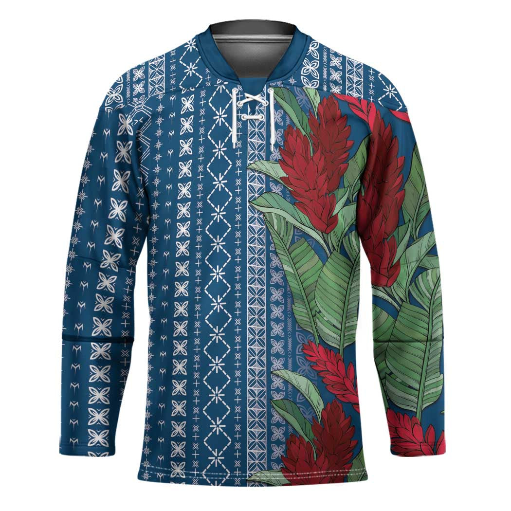 Women's Day Samoa Malu Tattoo Inspired Mix Teuila Hockey Jersey Royal Blue LT7 Unisex Royal Blue - Polynesian Pride