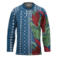 Women's Day Samoa Malu Tattoo Inspired Mix Teuila Hockey Jersey Royal Blue LT7 Unisex Royal Blue - Polynesian Pride