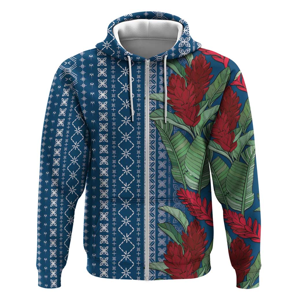 Women's Day Samoa Malu Tattoo Inspired Mix Teuila Hoodie Royal Blue LT7 Zip Hoodie Royal Blue - Polynesian Pride