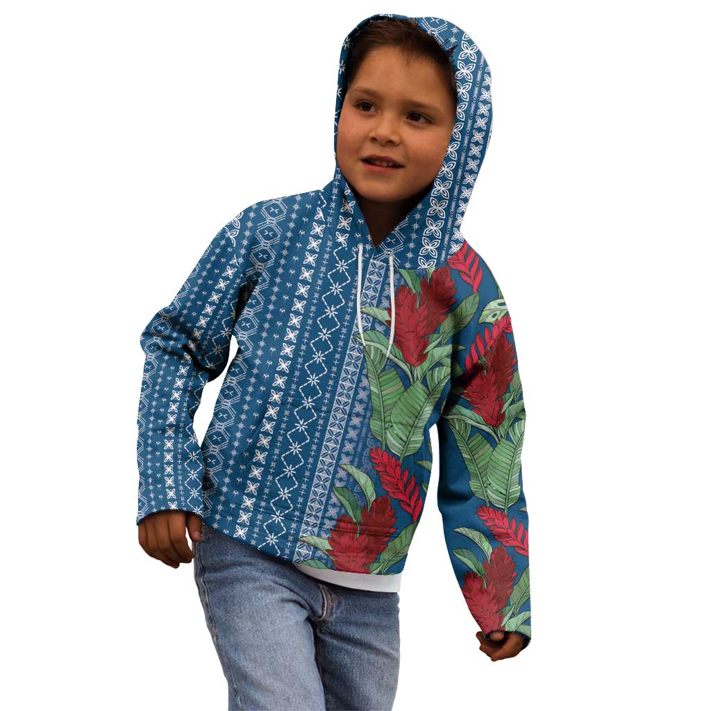 Women's Day Samoa Malu Tattoo Inspired Mix Teuila Kid Hoodie Royal Blue LT7 - Polynesian Pride