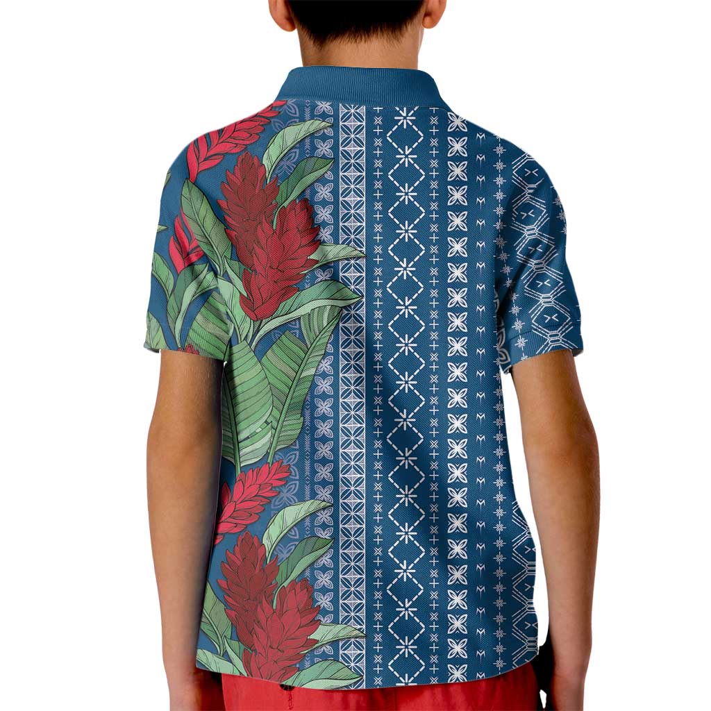 Women's Day Samoa Malu Tattoo Inspired Mix Teuila Kid Polo Shirt Royal Blue LT7 - Polynesian Pride