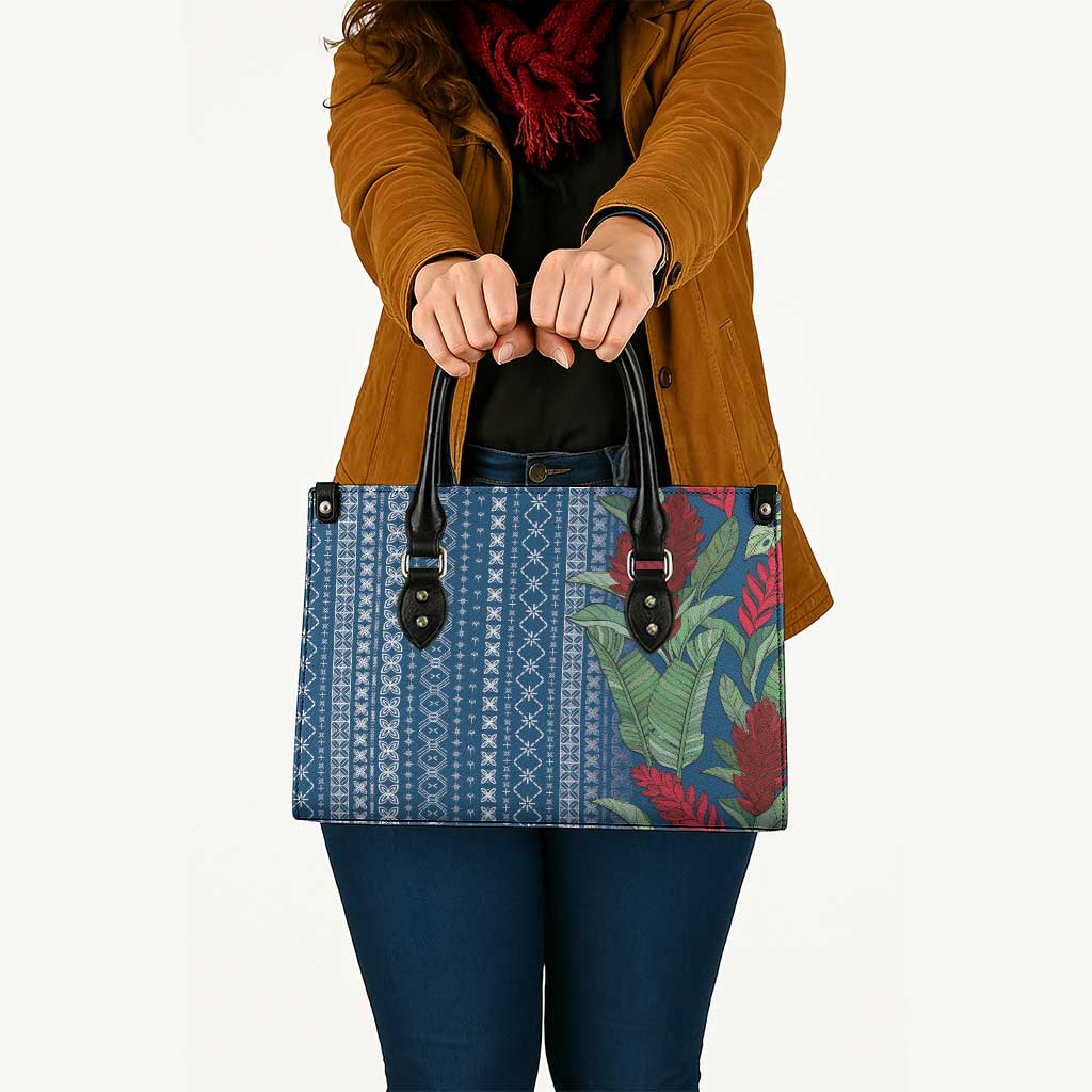 Women's Day Samoa Malu Tattoo Inspired Mix Teuila Leather Bag Royal Blue LT7 - Polynesian Pride