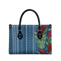 Women's Day Samoa Malu Tattoo Inspired Mix Teuila Leather Bag Royal Blue LT7 - Polynesian Pride