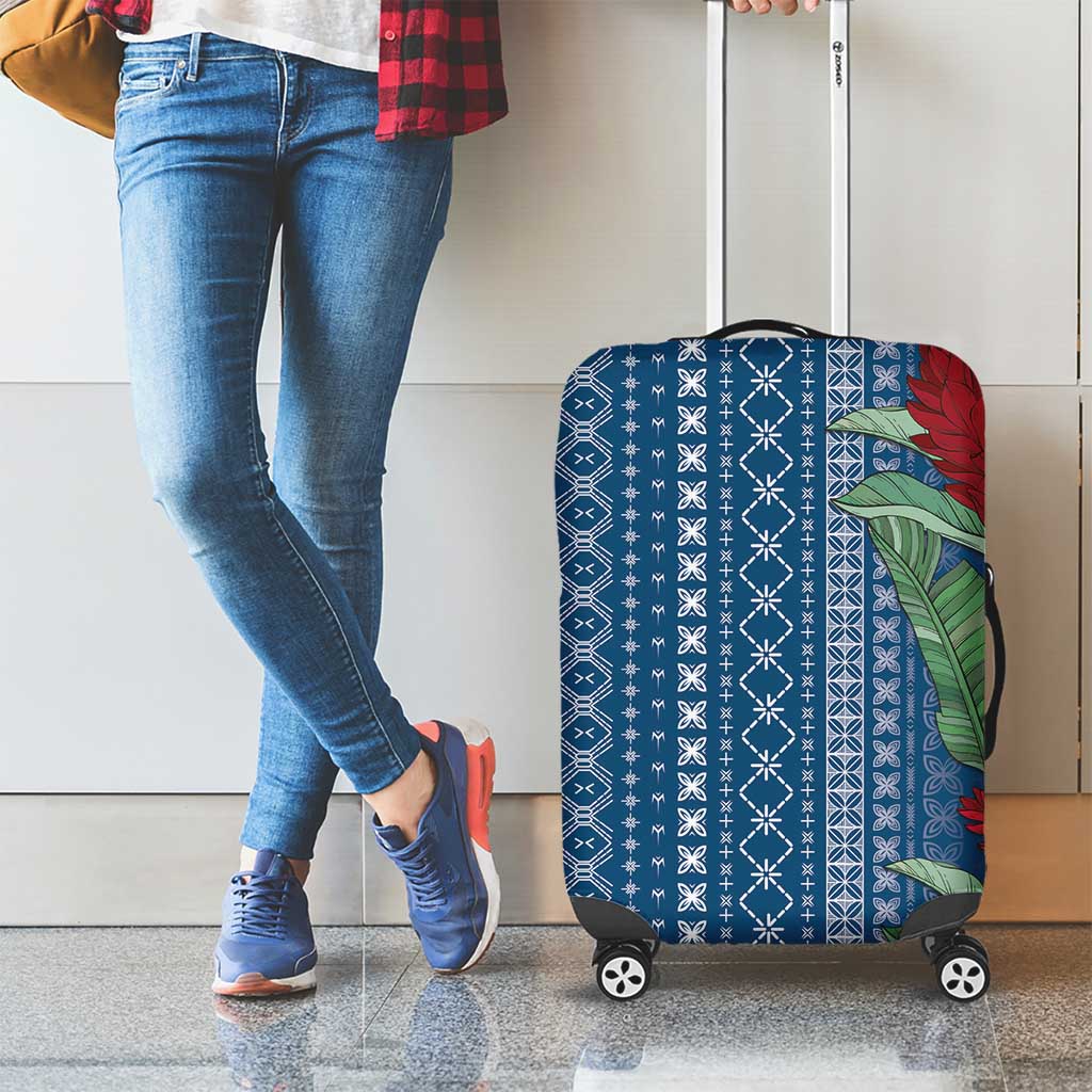 Women's Day Samoa Malu Tattoo Inspired Mix Teuila Luggage Cover Royal Blue LT7 - Polynesian Pride