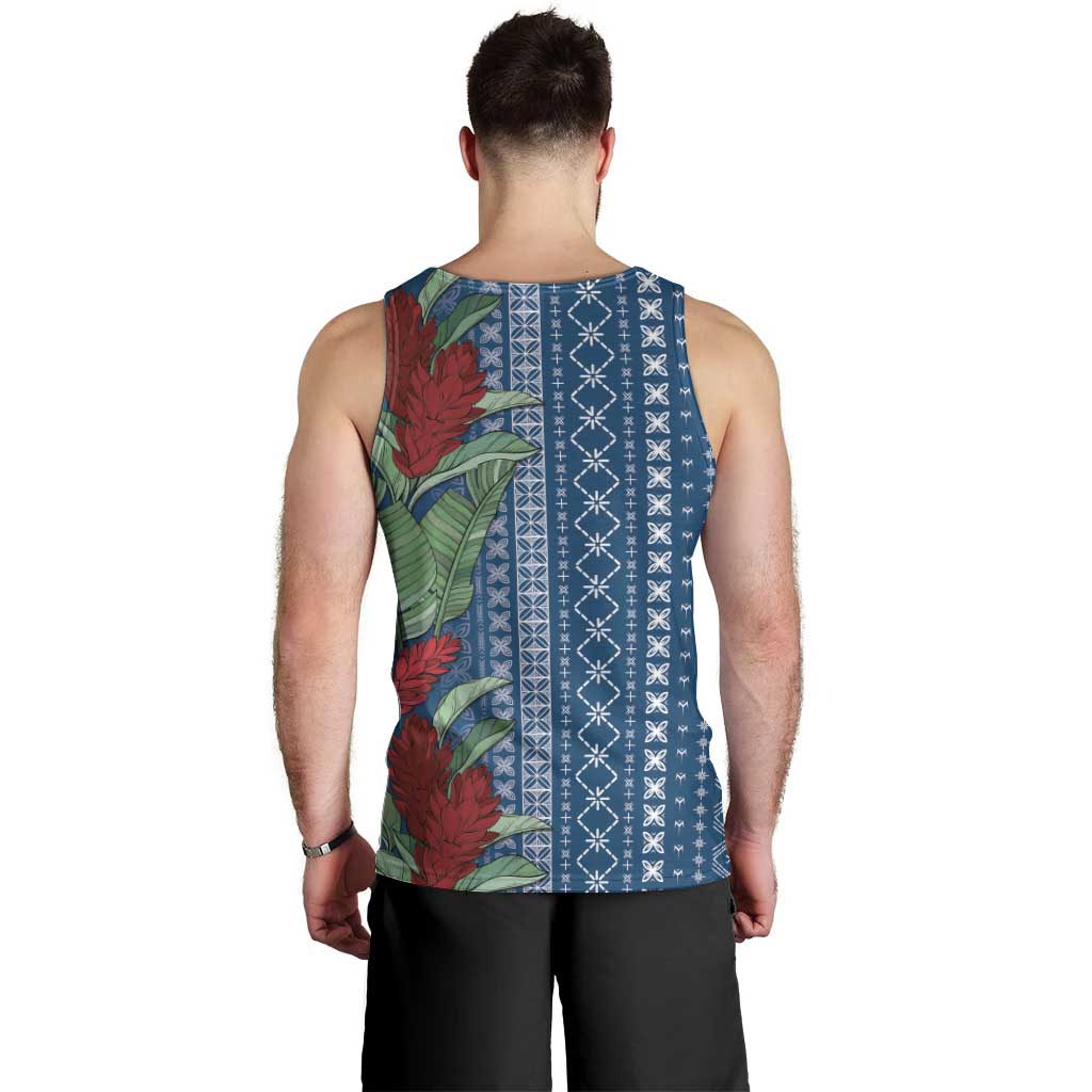 Women's Day Samoa Malu Tattoo Inspired Mix Teuila Men Tank Top Royal Blue LT7 - Polynesian Pride