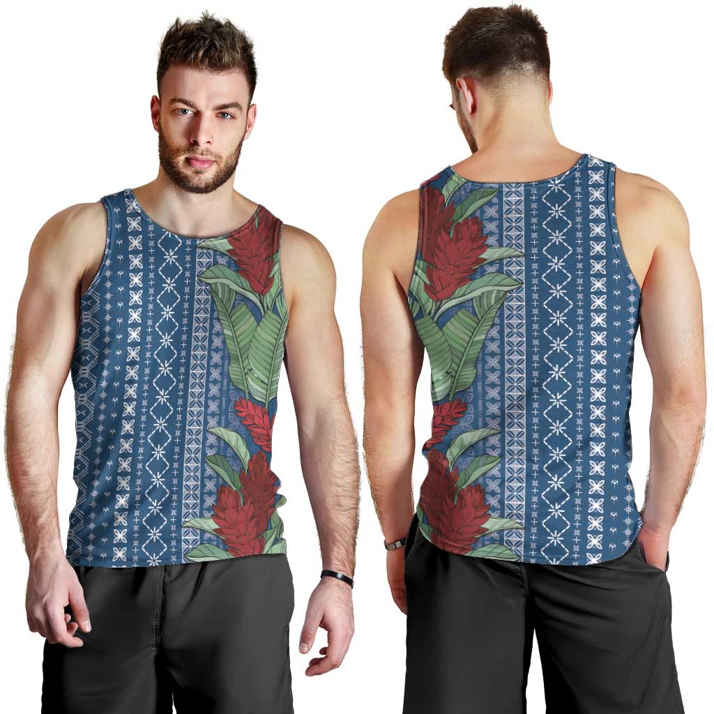 Women's Day Samoa Malu Tattoo Inspired Mix Teuila Men Tank Top Royal Blue LT7 - Polynesian Pride