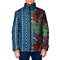 Women's Day Samoa Malu Tattoo Inspired Mix Teuila Padded Jacket Royal Blue LT7 Men Royal Blue - Polynesian Pride