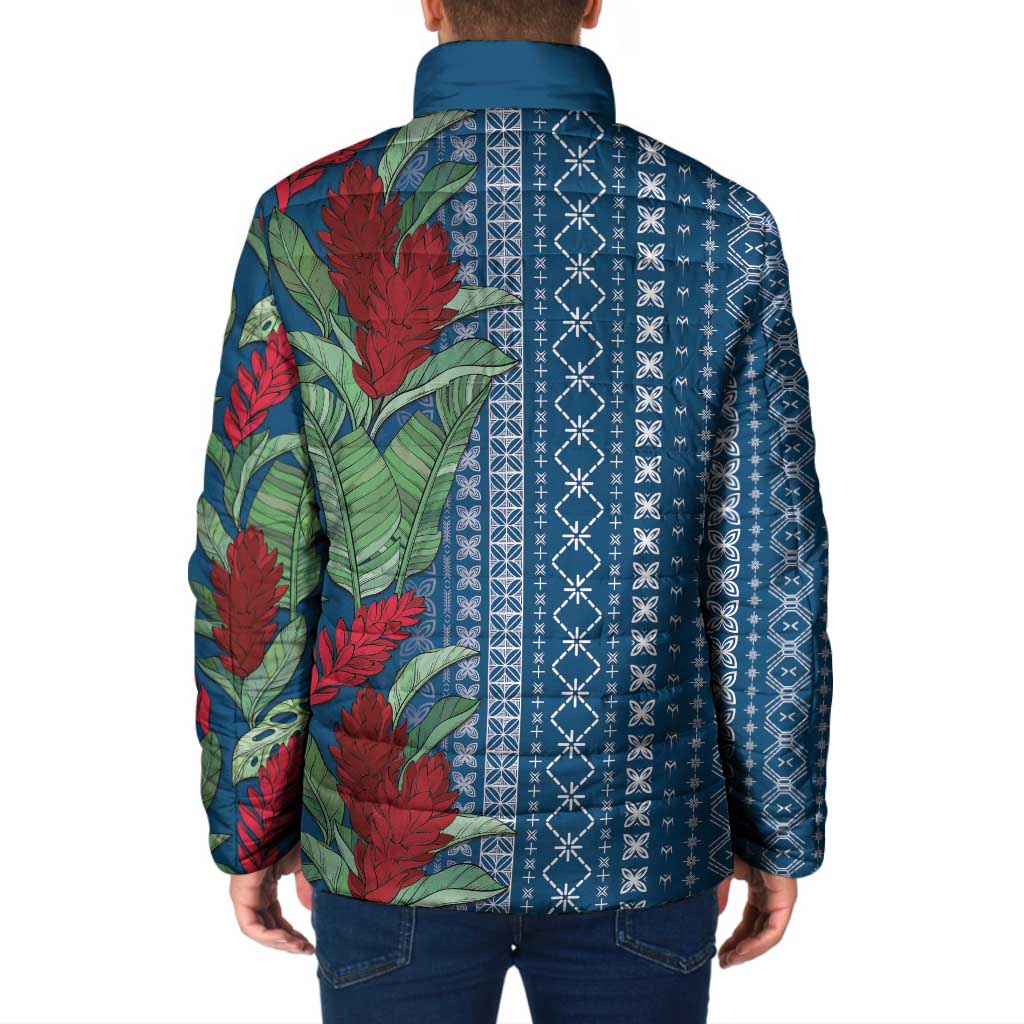 Women's Day Samoa Malu Tattoo Inspired Mix Teuila Padded Jacket Royal Blue LT7 - Polynesian Pride
