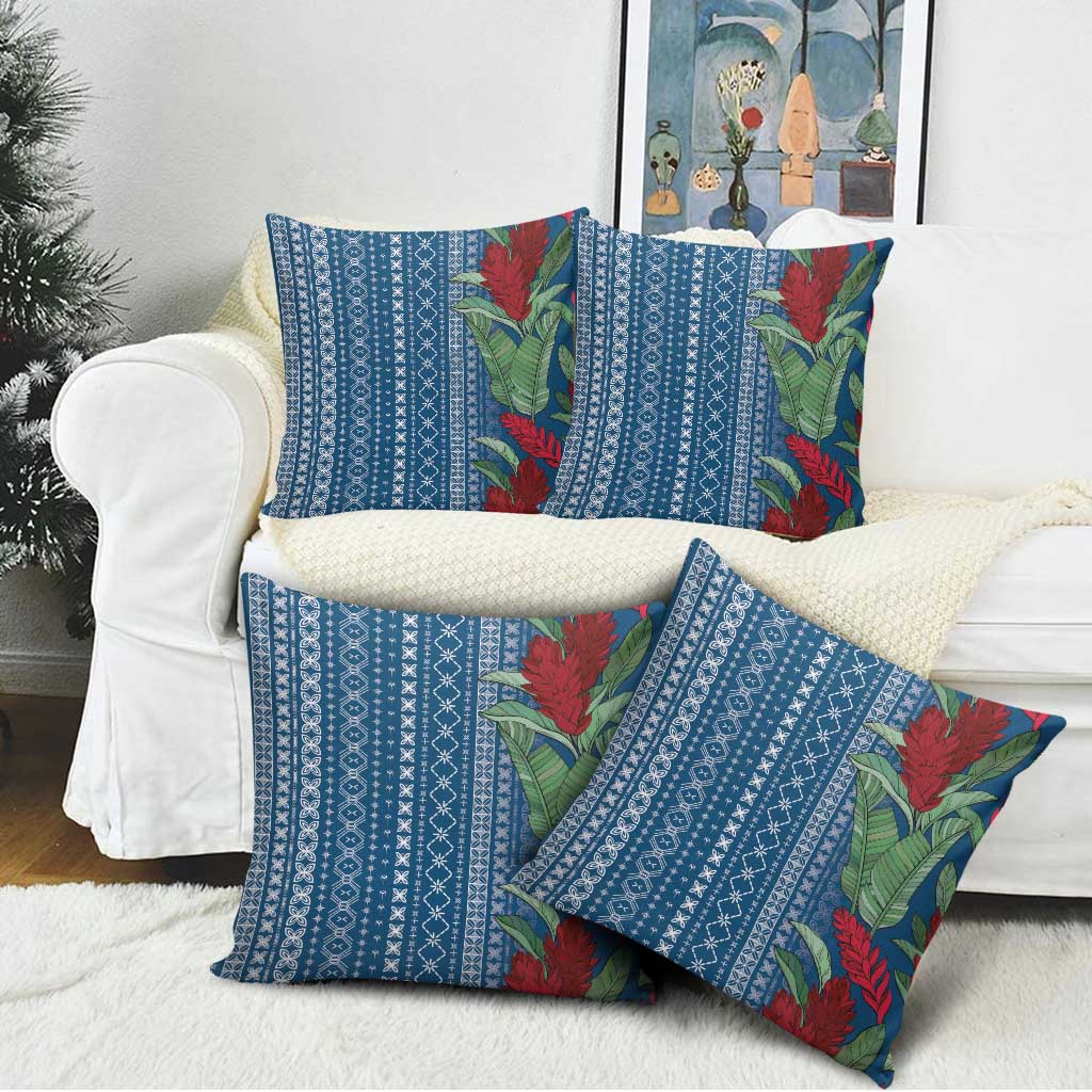 Women's Day Samoa Malu Tattoo Inspired Mix Teuila Pillow Cover Royal Blue LT7 - Polynesian Pride