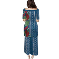 Women's Day Samoa Malu Tattoo Inspired Mix Teuila Puletasi Royal Blue LT7 - Polynesian Pride