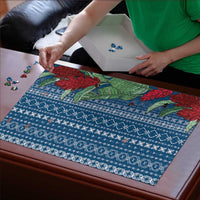 Women's Day Samoa Malu Tattoo Inspired Mix Teuila Puzzle Royal Blue LT7 - Polynesian Pride