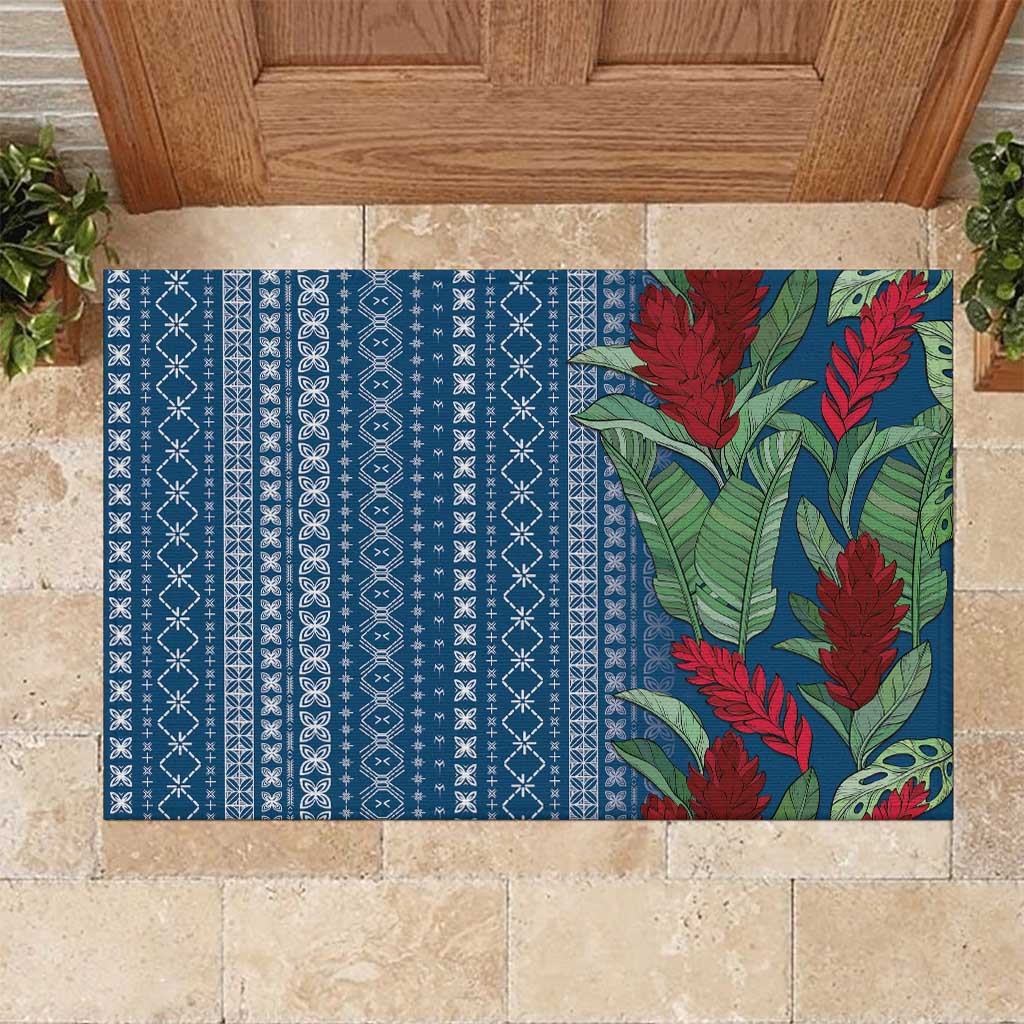 Women's Day Samoa Malu Tattoo Inspired Mix Teuila Rubber Doormat Royal Blue LT7 Royal Blue - Polynesian Pride