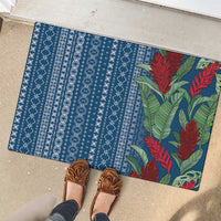Women's Day Samoa Malu Tattoo Inspired Mix Teuila Rubber Doormat Royal Blue LT7 - Polynesian Pride
