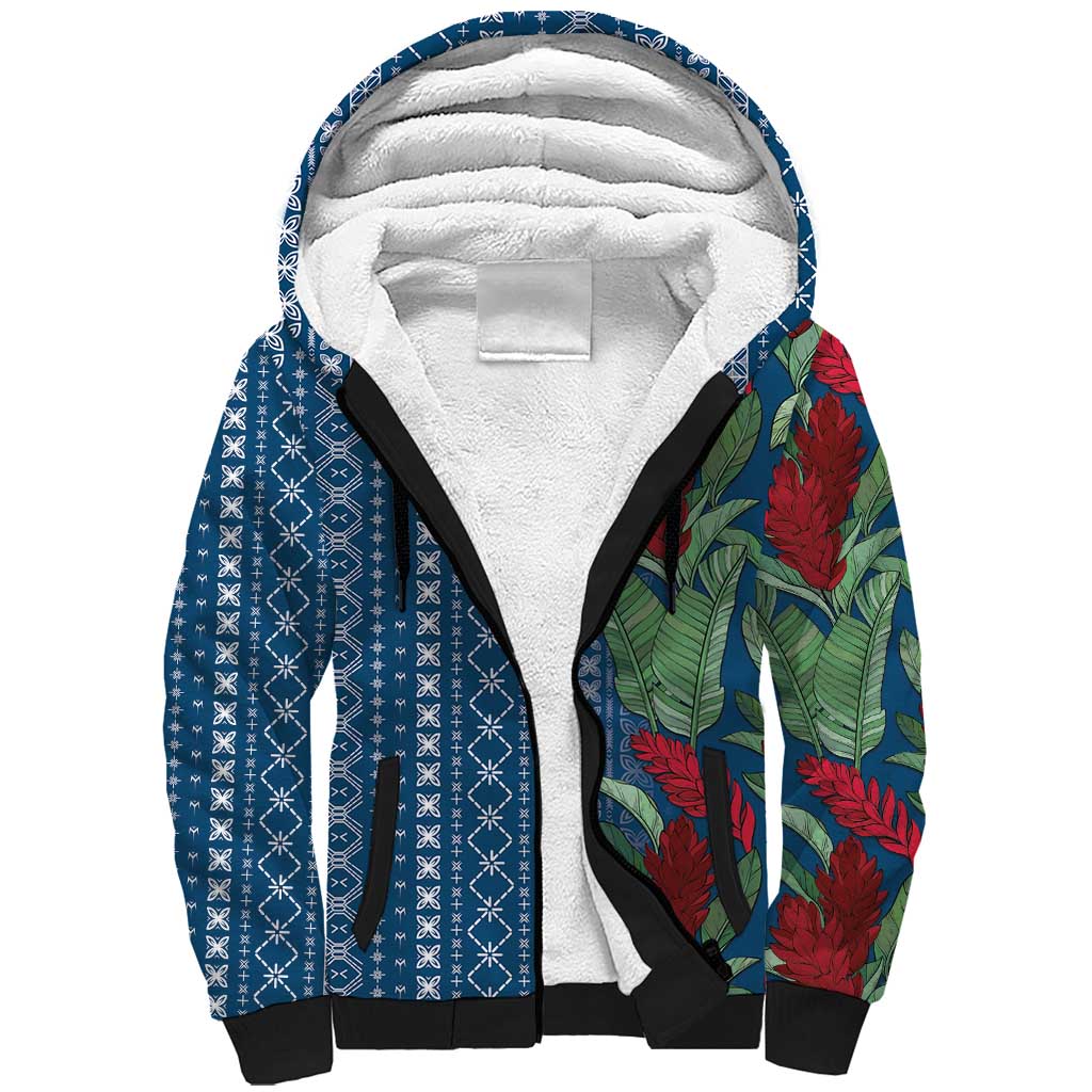 Women's Day Samoa Malu Tattoo Inspired Mix Teuila Sherpa Hoodie Royal Blue LT7 Unisex Royal Blue - Polynesian Pride