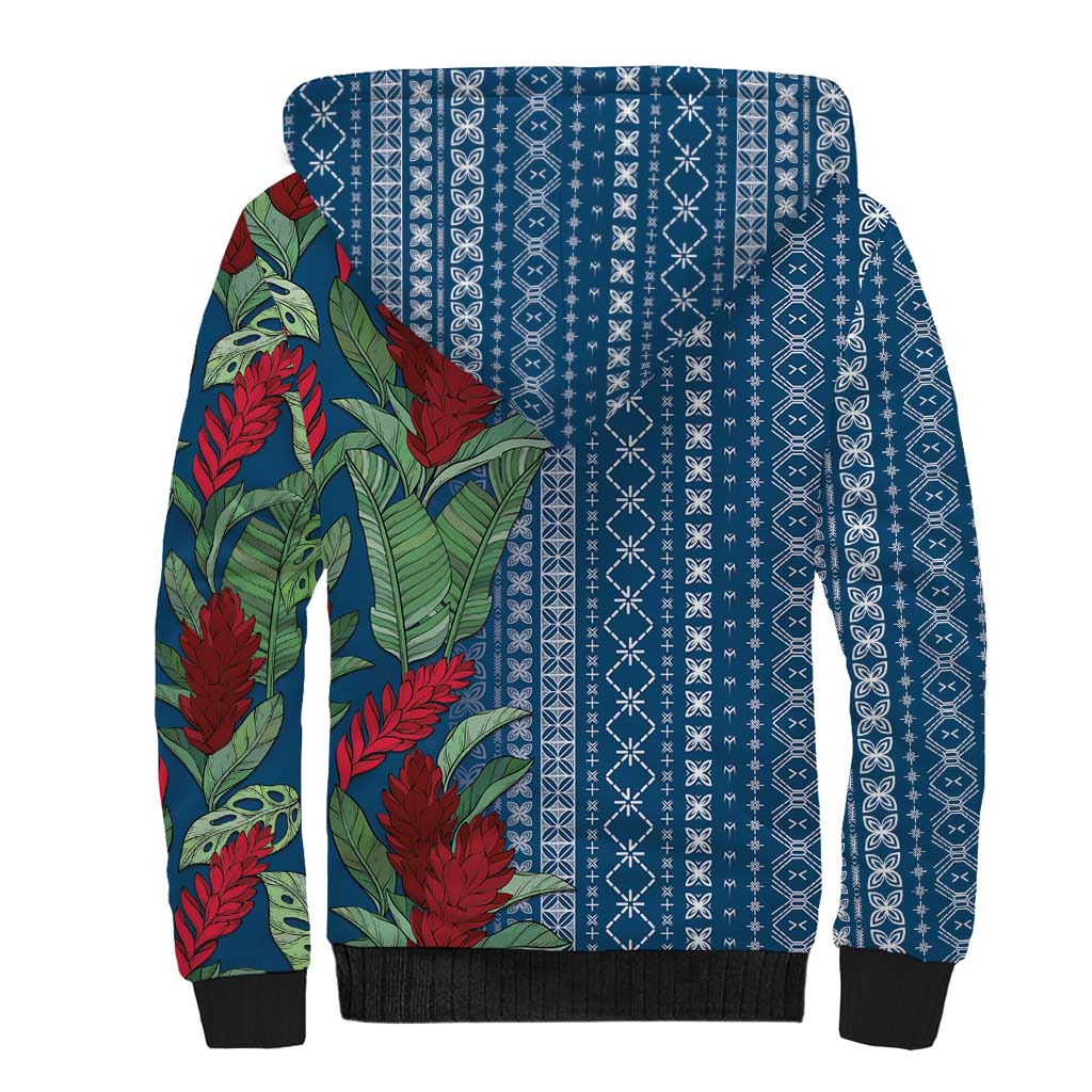 Women's Day Samoa Malu Tattoo Inspired Mix Teuila Sherpa Hoodie Royal Blue LT7 - Polynesian Pride