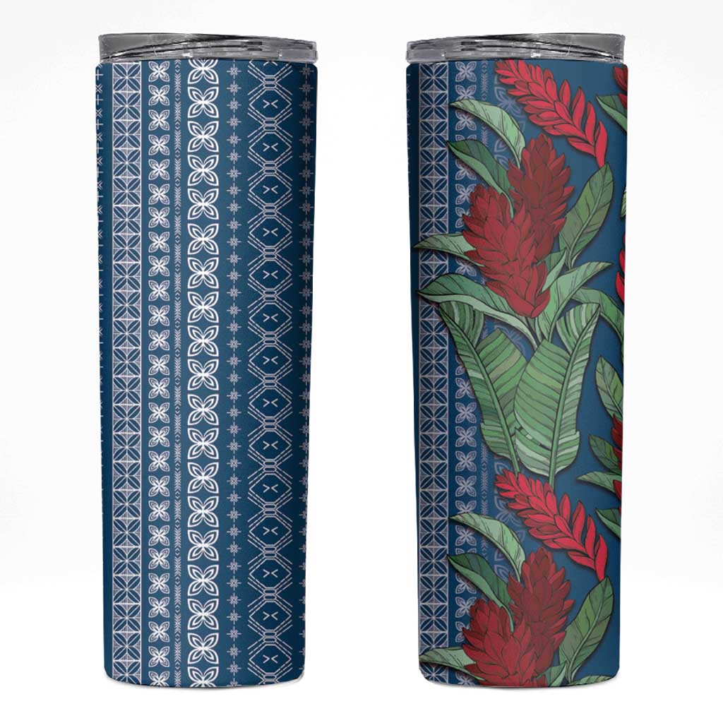 Women's Day Samoa Malu Tattoo Inspired Mix Teuila Skinny Tumbler Royal Blue LT7 Royal Blue - Polynesian Pride