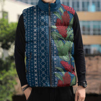 Women's Day Samoa Malu Tattoo Inspired Mix Teuila Sleeveless Puffer Jacket Royal Blue LT7 - Polynesian Pride