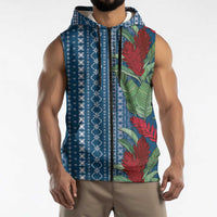Women's Day Samoa Malu Tattoo Inspired Mix Teuila Sleeveless Zip Hoodie Royal Blue LT7 - Polynesian Pride