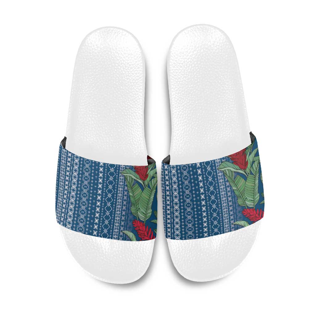 Women's Day Samoa Malu Tattoo Inspired Mix Teuila Slide Sandals Royal Blue LT7 Royal Blue - Polynesian Pride