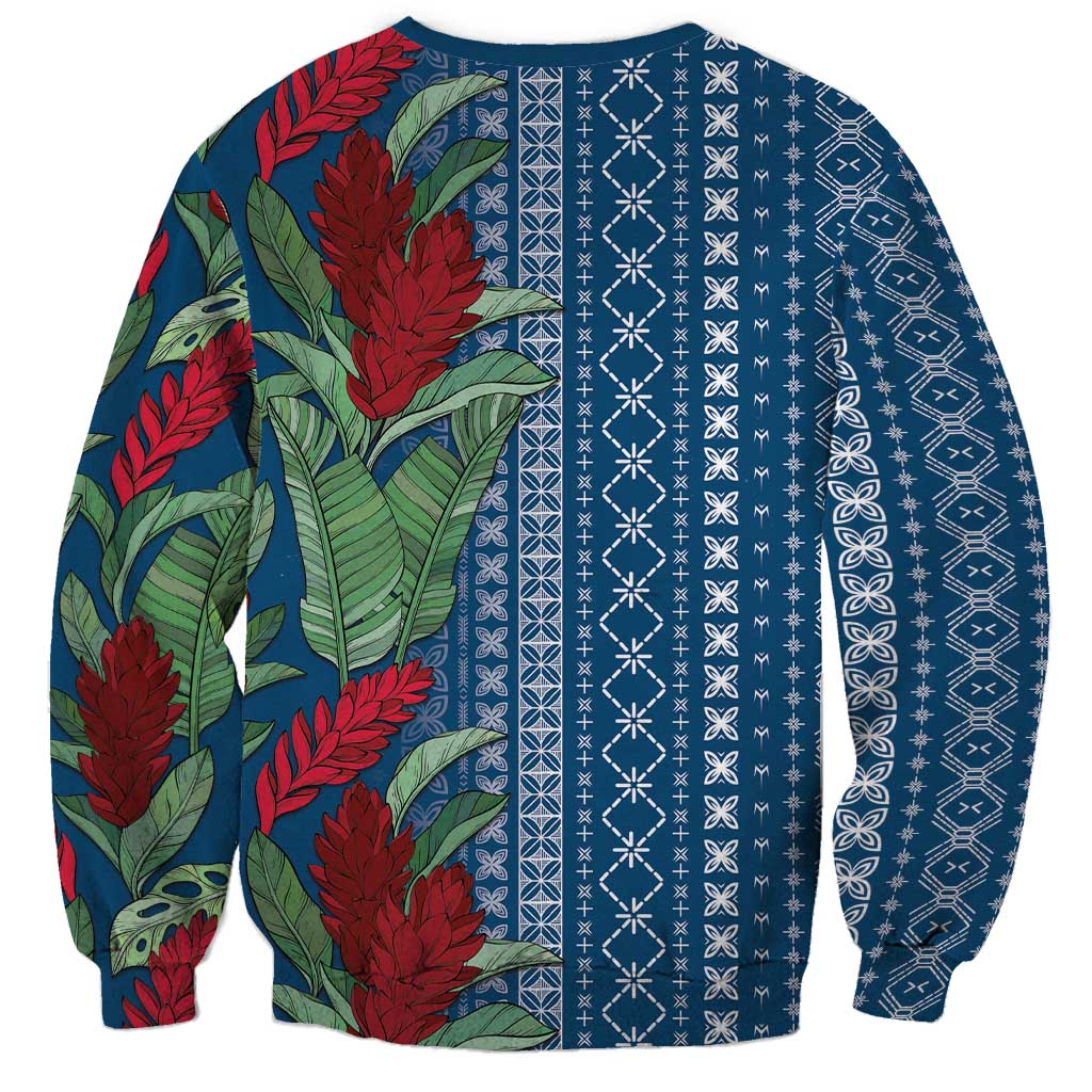 Women's Day Samoa Malu Tattoo Inspired Mix Teuila Sweatshirt Royal Blue LT7 - Polynesian Pride