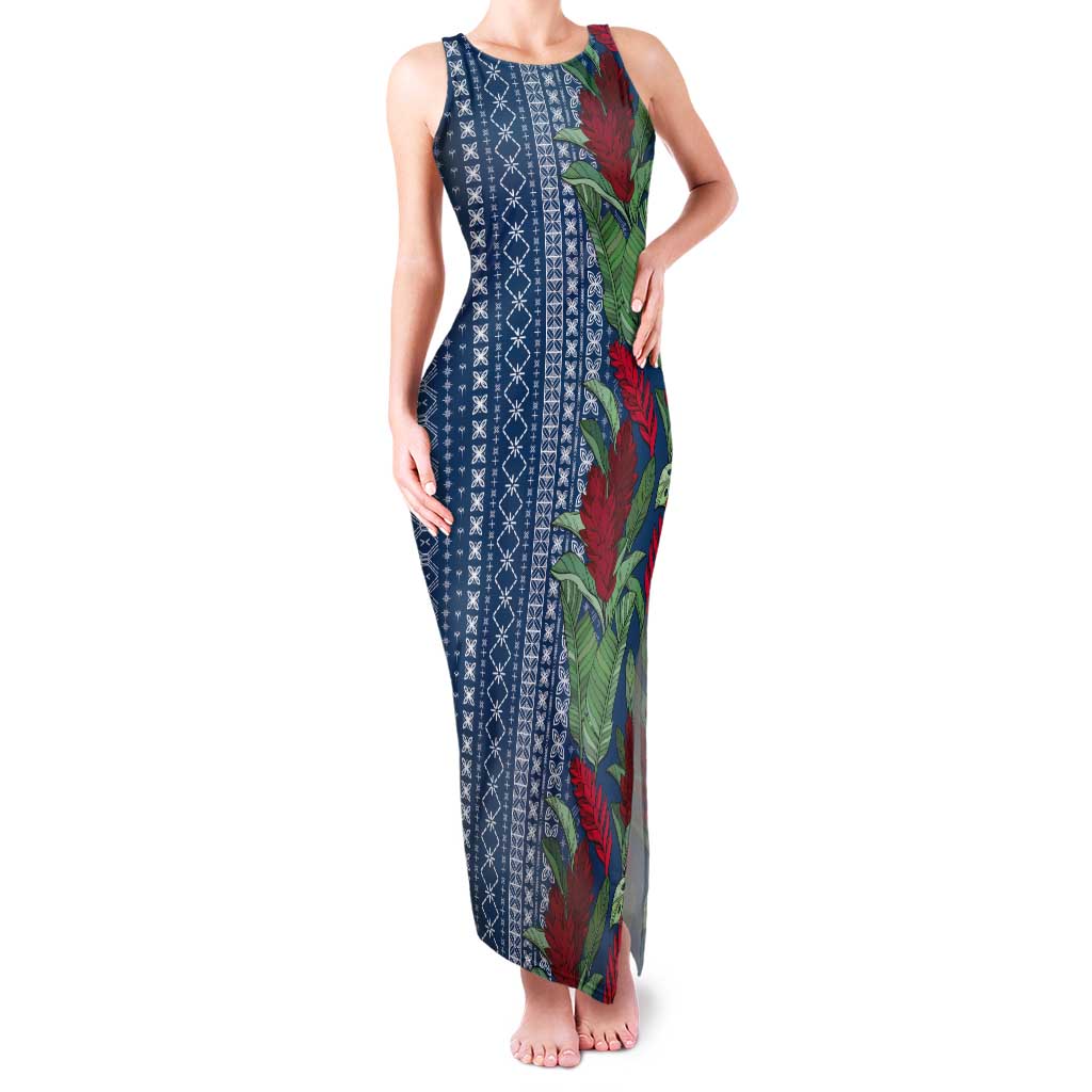 Women's Day Samoa Malu Tattoo Inspired Mix Teuila Tank Maxi Dress Royal Blue LT7 Women Royal Blue - Polynesian Pride