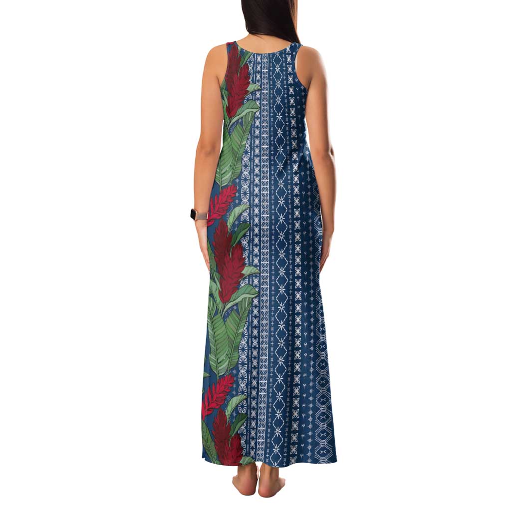 Women's Day Samoa Malu Tattoo Inspired Mix Teuila Tank Maxi Dress Royal Blue LT7 - Polynesian Pride