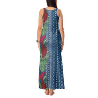 Women's Day Samoa Malu Tattoo Inspired Mix Teuila Tank Maxi Dress Royal Blue LT7 - Polynesian Pride