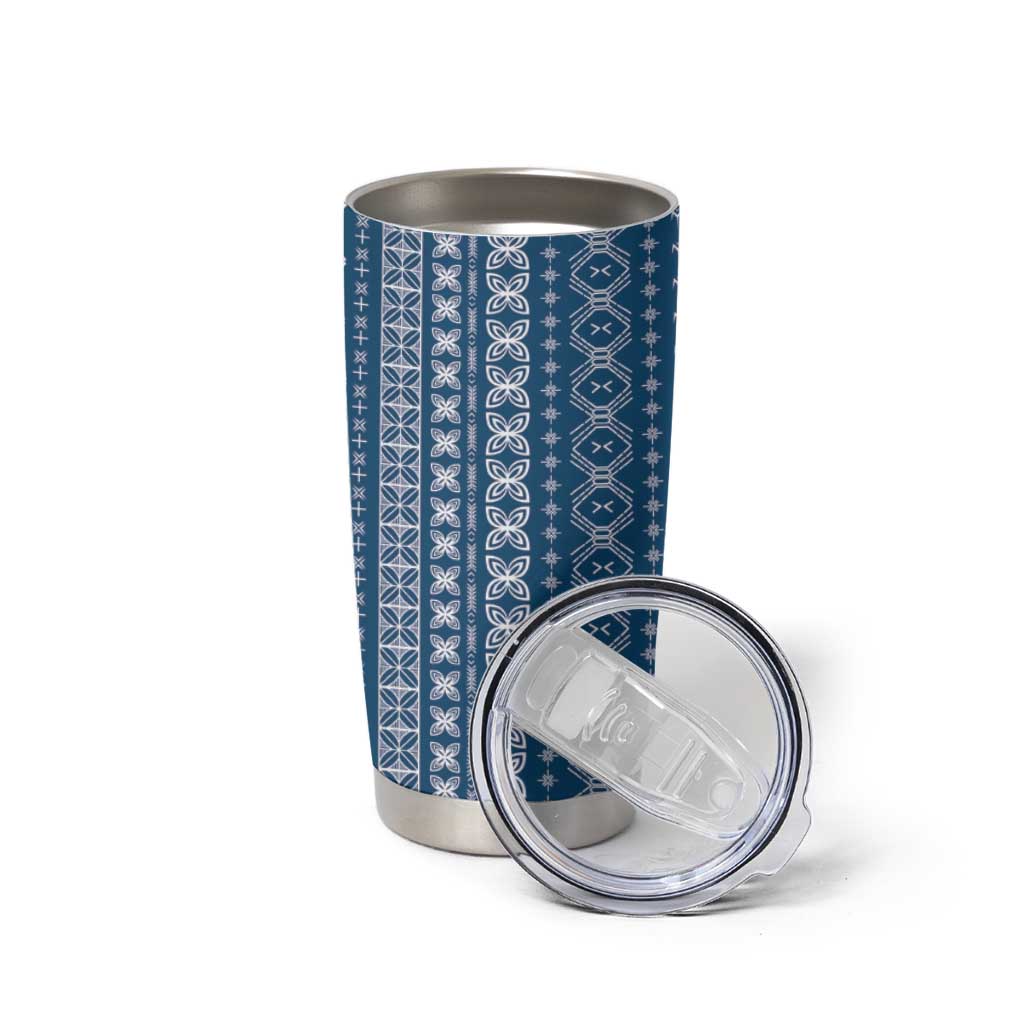Women's Day Samoa Malu Tattoo Inspired Mix Teuila Tumbler Cup Royal Blue LT7 - Polynesian Pride