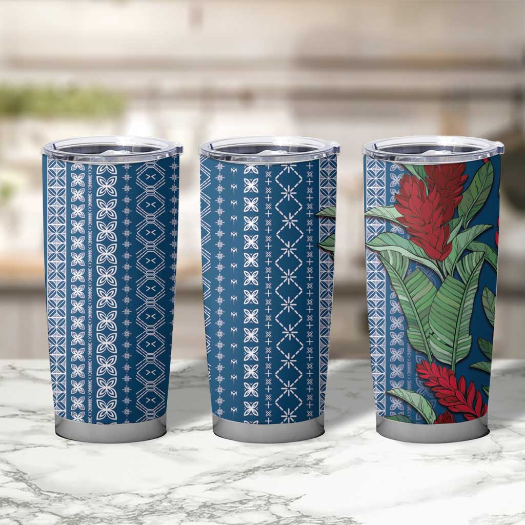 Women's Day Samoa Malu Tattoo Inspired Mix Teuila Tumbler Cup Royal Blue LT7 - Polynesian Pride