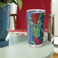 Women's Day Samoa Malu Tattoo Inspired Mix Teuila Tumbler Cup Royal Blue LT7 - Polynesian Pride