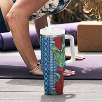 Women's Day Samoa Malu Tattoo Inspired Mix Teuila Tumbler With Handle Royal Blue LT7 - Polynesian Pride