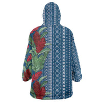 Women's Day Samoa Malu Tattoo Inspired Mix Teuila Wearable Blanket Hoodie Royal Blue LT7 - Polynesian Pride