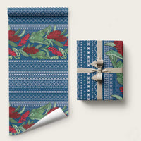 Women's Day Samoa Malu Tattoo Inspired Mix Teuila Wrapping Paper Royal Blue LT7 58" × 23" Royal Blue - Polynesian Pride