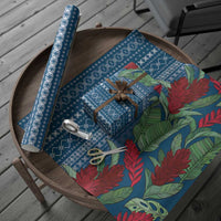 Women's Day Samoa Malu Tattoo Inspired Mix Teuila Wrapping Paper Royal Blue LT7 - Polynesian Pride