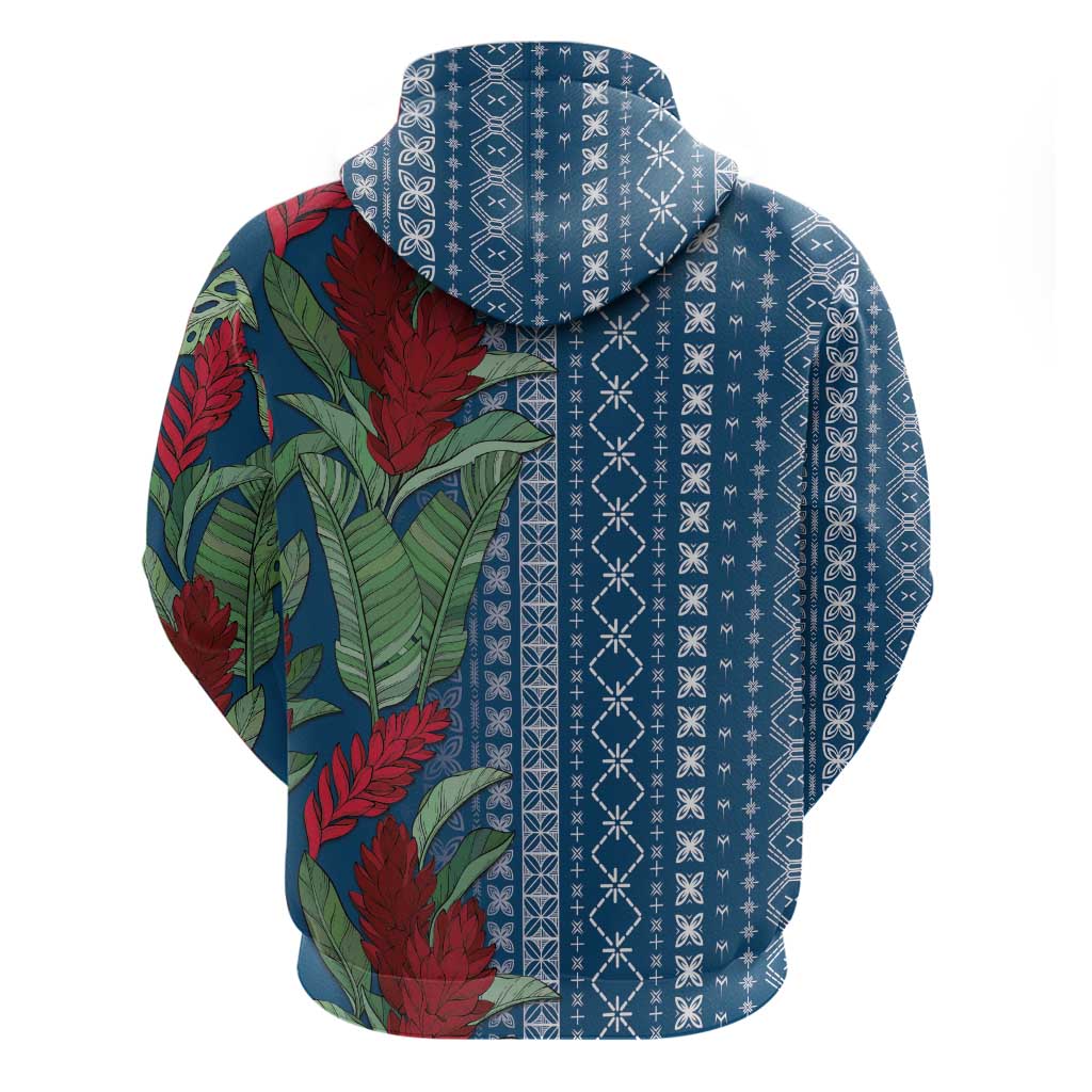 Women's Day Samoa Malu Tattoo Inspired Mix Teuila Zip Hoodie Royal Blue