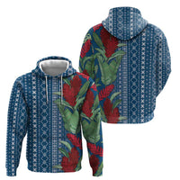 Women's Day Samoa Malu Tattoo Inspired Mix Teuila Zip Hoodie Royal Blue
