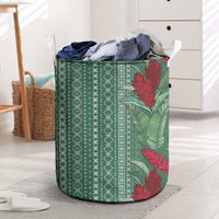 Women's Day Samoa Malu Tattoo Inspired Mix Teuila Laundry Basket Sage Green LT7 Sage Green - Polynesian Pride