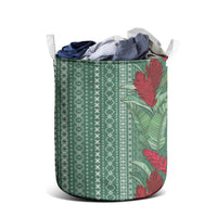 Women's Day Samoa Malu Tattoo Inspired Mix Teuila Laundry Basket Sage Green LT7 - Polynesian Pride