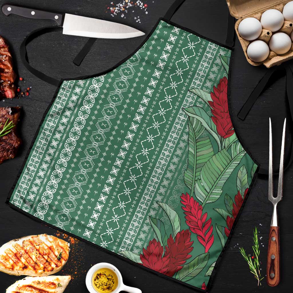 Women's Day Samoa Malu Tattoo Inspired Mix Teuila Apron Sage Green LT7 Sage Green - Polynesian Pride