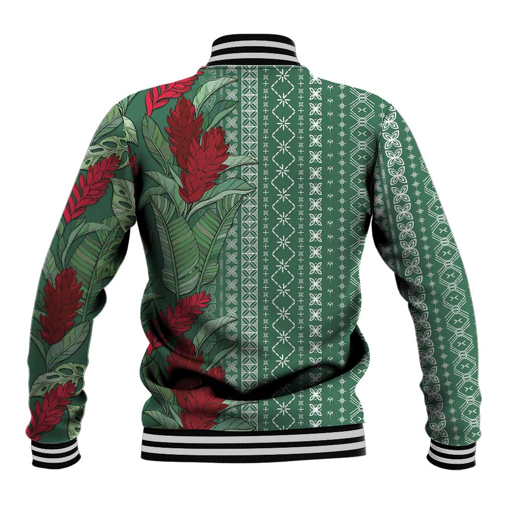 Women's Day Samoa Malu Tattoo Inspired Mix Teuila Baseball Jacket Sage Green LT7 - Polynesian Pride