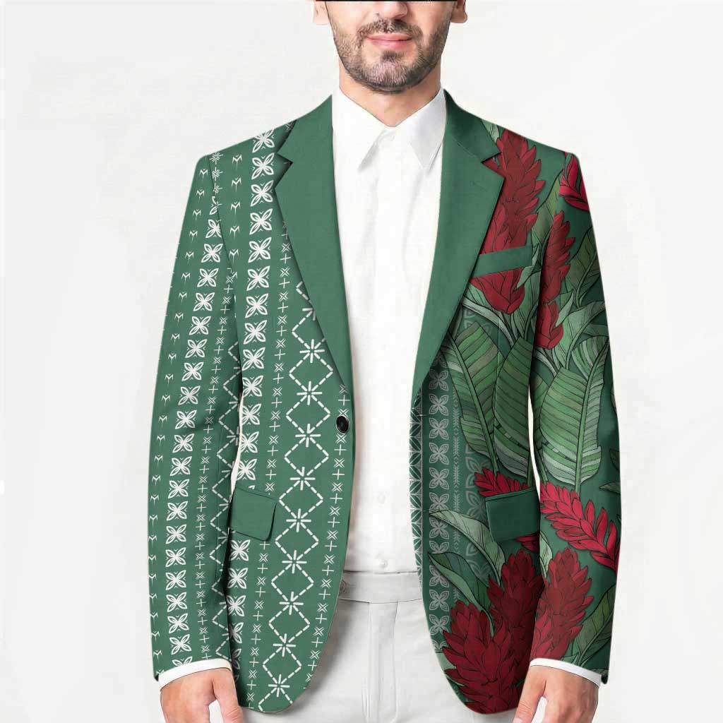 Women's Day Samoa Malu Tattoo Inspired Mix Teuila Blazer Sage Green LT7 - Polynesian Pride