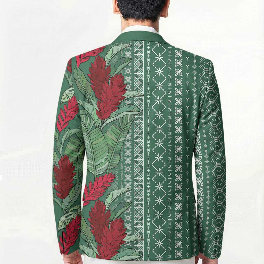 Women's Day Samoa Malu Tattoo Inspired Mix Teuila Blazer Sage Green LT7 - Polynesian Pride