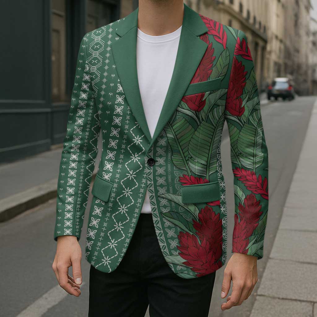 Women's Day Samoa Malu Tattoo Inspired Mix Teuila Blazer Sage Green LT7 - Polynesian Pride